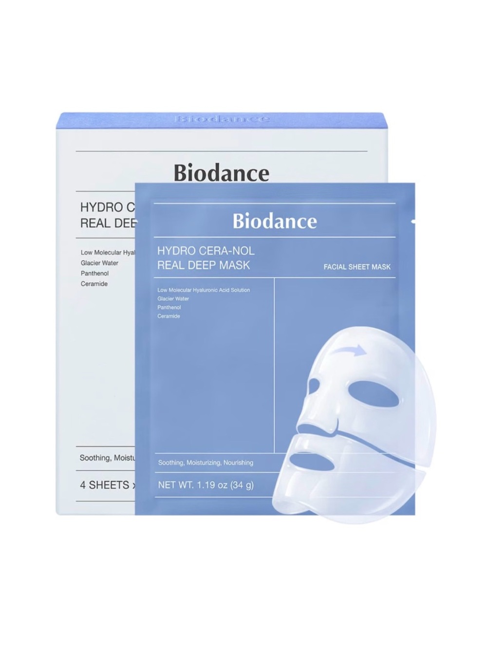 3 pack Biodance Hydrogel Soothing Cera-Nol Real Deep Face Masks • new!